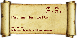 Petrás Henrietta névjegykártya