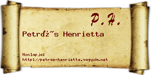 Petrás Henrietta névjegykártya