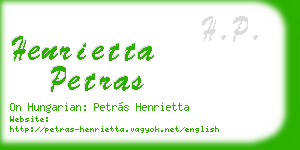henrietta petras business card