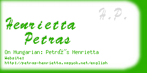 henrietta petras business card